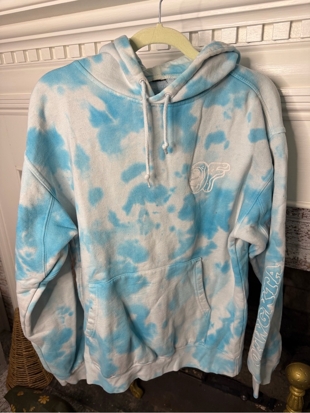 Odd Future Light Blue & White Tie-Dye Fleece Pullover